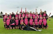 7 September 2013; Carlow Coyotes Ladies Rugby Team celebrate after winning the Leinster Women’s Blitz final against Old Belvedere Women's team at the Leinster Women’s Blitz at Carlow RFC, Co. Carlow. Picture credit: Matt Browne / SPORTSFILE
