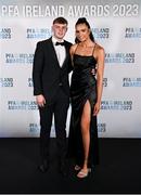 2 December 2023; Shamrock Rovers' Jessica Hennessy and Dylan Hand during the PFA Ireland Awards 2023 at Anantara The Marker Dublin Hotel in Dublin. Photo by Stephen McCarthy/Sportsfile