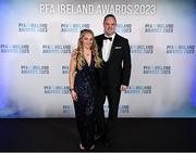 2 December 2023; Neil and Laura Doyle during the PFA Ireland Awards 2023 at Anantara The Marker Dublin Hotel in Dublin. Photo by Stephen McCarthy/Sportsfile