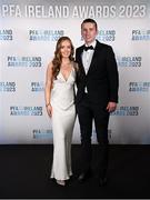 2 December 2023; Galway United's David Hurley and Grace Lenihan during the PFA Ireland Awards 2023 at Anantara The Marker Dublin Hotel in Dublin. Photo by Stephen McCarthy/Sportsfile