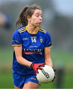 2 December 2023; Aoife Collins of Steelstown Brian Ogs during the Currentaccount.ie All-Ireland Ladies Intermediate Club Championship semi-final match between Ballinamore Sean O’Heslins of Leitrim and Steelstown Brian Ógs of Derry at Páirc Sheáin Ui Eislin, Ballinamore, Leitrim. Photo by Ben McShane/Sportsfile