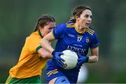 2 December 2023; Megan Devine of Steelstown Brian Ogs and Mollie Murphy of Ballinamore Sean O'Heslins during the Currentaccount.ie All-Ireland Ladies Intermediate Club Championship semi-final match between Ballinamore Sean O’Heslins of Leitrim and Steelstown Brian Ógs of Derry at Páirc Sheáin Ui Eislin, Ballinamore, Leitrim. Photo by Ben McShane/Sportsfile