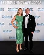 2 December 2023; Trevor Molloy and Lisa Freeman during the PFA Ireland Awards 2023 at Anantara The Marker Dublin Hotel in Dublin. Photo by Stephen McCarthy/Sportsfile