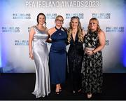 2 December 2023; Michelle Fitzpatrick, Louise Kearns, Laura Doyle and Fiona Carson during the PFA Ireland Awards 2023 at Anantara The Marker Dublin Hotel in Dublin. Photo by Stephen McCarthy/Sportsfile
