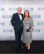 2 December 2023; FAI board member Joe O'Brien and wife Rita during the PFA Ireland Awards 2023 at Anantara The Marker Dublin Hotel in Dublin. Photo by Stephen McCarthy/Sportsfile