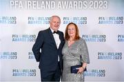 2 December 2023; FAI board member Joe O'Brien and wife Rita during the PFA Ireland Awards 2023 at Anantara The Marker Dublin Hotel in Dublin. Photo by Stephen McCarthy/Sportsfile