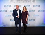 2 December 2023; Shelbourne women's manager Noel King and his daughter Louise during the PFA Ireland Awards 2023 at Anantara The Marker Dublin Hotel in Dublin. Photo by Stephen McCarthy/Sportsfile