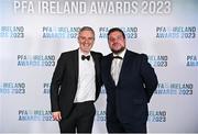 2 December 2023; Neil and Luke O'Riordan during the PFA Ireland Awards 2023 at Anantara The Marker Dublin Hotel in Dublin. Photo by Stephen McCarthy/Sportsfile