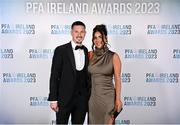 2 December 2023; Waterford's Ronan Coughlan and Sophie Harding during the PFA Ireland Awards 2023 at Anantara The Marker Dublin Hotel in Dublin. Photo by Stephen McCarthy/Sportsfile
