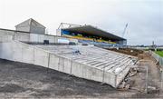3 December 2023; A general view of the main stand, which is undergoing construction work, before the AIB Connacht GAA Football Senior Club Championship final between St Brigid's, Roscommon, and Corofin, Galway, at Dr Hyde Park in Roscommon. Photo by Piaras Ó Mídheach/Sportsfile