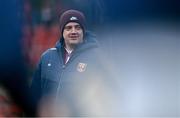 3 December 2023; Ruairí Óg manager Brian Delargy before the AIB Ulster GAA Hurling Senior Club Championship final match between Ruairi Óg, Antrim, and Slaughtneil, Derry, at Páirc Esler in Newry, Down. Photo by Ben McShane/Sportsfile