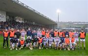 3 December 2023; Slaughtneil panel before the AIB Ulster GAA Hurling Senior Club Championship final match between Ruairi Óg, Antrim, and Slaughtneil, Derry, at Páirc Esler in Newry, Down. Photo by Ben McShane/Sportsfile