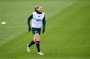 3 December 2023; Kyra Carusa during a Republic of Ireland women training session at the FAI National Training Centre in Abbotstown, Dublin. Photo by Stephen McCarthy/Sportsfile