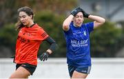 3 December 2023; Nina Wallace of Claremorris reacts to a missed shot on goal during the Currentaccount.ie All-Ireland Ladies Junior Club Championship semi-final match between Claremorris of Mayo and Lavey of Derry at Canon Gibbons Park, Claremorris, Mayo. Photo by Harry Murphy/Sportsfile