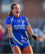 3 December 2023; Sadhbh Hallinan of Ballymacarbry celebrates after her side's victory in the Currentaccount.ie All-Ireland Ladies Senior Club Championship semi-final match between Clann Éireann of Armagh and Ballymacarbry of Waterford at Clann Éireann GAC, Armagh. Photo by Tyler Miller/Sportsfile