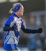 3 December 2023; Maeve Ryan of Ballymacarbry celebrates after the final whistle during the Currentaccount.ie All-Ireland Ladies Senior Club Championship semi-final match between Clann Éireann of Armagh and Ballymacarbry of Waterford at Clann Éireann GAC, Armagh. Photo by Tyler Miller/Sportsfile