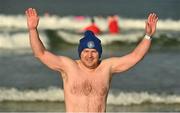 3 December 2023; Dean Brownlow from Kilrea at the Portrush Polar Plunge which saw participants get “Freezin’ for a Reason” to raise funds for Special Olympics Ireland athletes in an event sponsored by Gala Retail at Portrush East Strand Beach in Portrush, Antrim. Photo by Oliver McVeigh/Sportsfile
