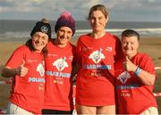 3 December 2023; Monica McGill, Fiona Thompson, Lee Harris Andrea Wilson from Portrush at the Portrush Polar Plunge which saw participants get “Freezin’ for a Reason” to raise funds for Special Olympics Ireland athletes in an event sponsored by Gala Retail at Portrush East Strand Beach in Portrush, Antrim. Photo by Oliver McVeigh/Sportsfile