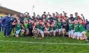 3 December 2023; St Brigid's celebrate after victory in the AIB Connacht GAA Football Senior Club Championship final between St Brigid's, Roscommon, and Corofin, Galway, at Dr Hyde Park in Roscommon. Photo by Piaras Ó Mídheach/Sportsfile