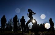 2 December 2023; A runner competes in the Girls U19 race during the 123.ie National Novice & Juvenile Uneven Age Cross Country Championships at Navan Racecourse in Navan, Meath. Photo by David Fitzgerald/Sportsfile