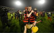 3 December 2023; Ballygunner players Barry Coughlan and Sean Harney celebrate after the AIB Munster GAA Hurling Senior Club Championship final match between Ballygunner, Waterford, and Clonlara, Clare, at FBD Semple Stadium in Thurles, Tipperrary. Photo by Brendan Moran/Sportsfile