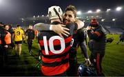3 December 2023; Stephen O'Keeffe, right, and Dessie Hutchinson of Ballygunner celebrates after the AIB Munster GAA Hurling Senior Club Championship final match between Ballygunner, Waterford, and Clonlara, Clare, at FBD Semple Stadium in Thurles, Tipperrary. Photo by Brendan Moran/Sportsfile