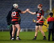 3 December 2023; Dessie Hutchinson, left, and Patrick Fitzgerald of Ballygunner celebrate after the AIB Munster GAA Hurling Senior Club Championship final match between Ballygunner, Waterford, and Clonlara, Clare, at FBD Semple Stadium in Thurles, Tipperrary. Photo by Brendan Moran/Sportsfile