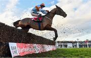 3 December 2023; Letsbeclearaboutit, with Keith Donoghue up, during the Bar One Racing Drinmore Novice Steeplechase on day two of the Fairyhouse Winter Festival at Fairyhouse Racecourse in Ratoath, Meath. Photo by Seb Daly/Sportsfile