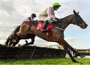 3 December 2023; Horantzau D'airy, with Danny Mullins up, during the Bar One Racing Royal Bond Novice Hurdle on day two of the Fairyhouse Winter Festival at Fairyhouse Racecourse in Ratoath, Meath. Photo by Seb Daly/Sportsfile