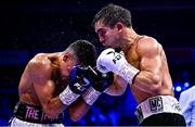 2 December 2023; Michael Conlan, right, and Jordan Gill during their super-featherweight bout at the SSE Arena in Belfast. Photo by Ramsey Cardy/Sportsfile