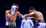 2 December 2023; Michael Conlan, left, and Jordan Gill during their super-featherweight bout at the SSE Arena in Belfast. Photo by Ramsey Cardy/Sportsfile