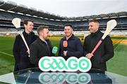 4 December 2023; In attendance at the 2024 GAAGO match schedule launch at Croke Park in Dublin are Hurling analysts, from left, Séamus Hickey, Richie Hogan, John 'Bubbles' O'Dwyer and Eoin Cadogan. Fans can avail of 38 exclusive matches in Ireland for €69 up until December 31st&quot;. Photo by Sam Barnes/Sportsfile