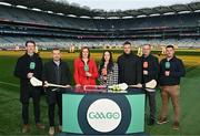 4 December 2023; In attendance at the 2024 GAAGO match schedule launch at Croke Park in Dublin are, from left, Séamus Hickey, Richie Hogan, GAAGo Host Gráinne McElwain, GAAGo sideline reporter Aisling O'Reilly, Eoin Cadogan, GAAGo commentator Mike Finnerty, and John 'Bubbles' O'Dwyer. Fans can avail of 38 exclusive matches in Ireland for €69 up until December 31st&quot;. Photo by Sam Barnes/Sportsfile
