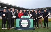 4 December 2023; In attendance at the 2024 GAAGO match schedule launch at Croke Park in Dublin are, from left, Aaron Kernan, Marc Ó Sé, Michael Murphy, Paddy Andrews, GAAGo Host Gráinne McElwain, GAAGo commentator Mike Finnerty, GAAGo sideline reporter Aisling  O'Reilly, Eoin Cadogan, Richie Hogan, John 'Bubbles' O'Dwyer and Séamus Hickey. Fans can avail of 38 exclusive matches in Ireland for €69 up until December 31st&quot;. Photo by Sam Barnes/Sportsfile