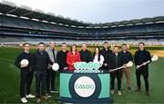4 December 2023; In attendance at the 2024 GAAGO match schedule launch at Croke Park in Dublin are, from left, Aaron Kernan, Marc Ó Sé, Michael Murphy, Paddy Andrews, GAAGo Host Gráinne McElwain, GAAGo commentator Mike Finnerty, GAAGo sideline reporter Aisling  O'Reilly, Eoin Cadogan, Richie Hogan, John 'Bubbles' O'Dwyer and Séamus Hickey. Fans can avail of 38 exclusive matches in Ireland for €69 up until December 31st&quot;. Photo by Sam Barnes/Sportsfile