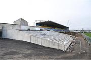 3 December 2023; A general view of the main stand, which is undergoing construction work, before the AIB Connacht GAA Football Senior Club Championship final between St Brigid's, Roscommon, and Corofin, Galway, at Dr Hyde Park in Roscommon. Photo by Piaras Ó Mídheach/Sportsfile