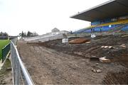 3 December 2023; A general view of the main stand, which is undergoing construction work, before the AIB Connacht GAA Football Senior Club Championship final between St Brigid's, Roscommon, and Corofin, Galway, at Dr Hyde Park in Roscommon. Photo by Piaras Ó Mídheach/Sportsfile
