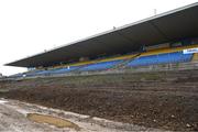 3 December 2023; A general view of the main stand, which is undergoing construction work, before the AIB Connacht GAA Football Senior Club Championship final between St Brigid's, Roscommon, and Corofin, Galway, at Dr Hyde Park in Roscommon. Photo by Piaras Ó Mídheach/Sportsfile