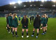 4 December 2023; Performance coach Ivi Casagrande speaks to players during a Republic of Ireland women training session at the National Football Stadium at Windsor Park in Belfast. Photo by Stephen McCarthy/Sportsfile