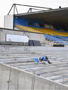 3 December 2023; A general view of the main stand, which is undergoing construction work, before the AIB Connacht GAA Football Senior Club Championship final between St Brigid's, Roscommon, and Corofin, Galway, at Dr Hyde Park in Roscommon. Photo by Piaras Ó Mídheach/Sportsfile