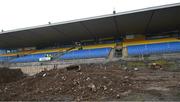 3 December 2023; A general view of the main stand, which is undergoing construction work, before the AIB Connacht GAA Football Senior Club Championship final between St Brigid's, Roscommon, and Corofin, Galway, at Dr Hyde Park in Roscommon. Photo by Piaras Ó Mídheach/Sportsfile