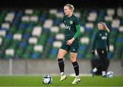 4 December 2023; Diane Caldwell during a Republic of Ireland women training session at the National Football Stadium at Windsor Park in Belfast. Photo by Stephen McCarthy/Sportsfile