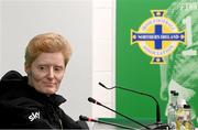 4 December 2023; Interim head coach Eileen Gleeson during a Republic of Ireland women press conference at the National Football Stadium at Windsor Park in Belfast. Photo by Stephen McCarthy/Sportsfile