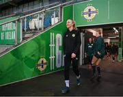 4 December 2023; Louise Quinn during a Republic of Ireland women training session at the National Football Stadium at Windsor Park in Belfast. Photo by Stephen McCarthy/Sportsfile