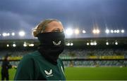 4 December 2023; Diane Caldwell during a Republic of Ireland women training session at the National Football Stadium at Windsor Park in Belfast. Photo by Stephen McCarthy/Sportsfile