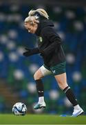4 December 2023; Lily Agg during a Republic of Ireland women training session at the National Football Stadium at Windsor Park in Belfast. Photo by Stephen McCarthy/Sportsfile