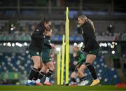 4 December 2023; Abbie Larkin, left, and Izzy Atkinson during a Republic of Ireland women training session at the National Football Stadium at Windsor Park in Belfast. Photo by Stephen McCarthy/Sportsfile