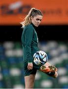 4 December 2023; Jamie Finn during a Republic of Ireland women training session at the National Football Stadium at Windsor Park in Belfast. Photo by Stephen McCarthy/Sportsfile
