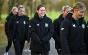 5 December 2023; Republic of Ireland's Heather Payne during a pre-match walk near their team hotel before the UEFA Women's Nations League B match between Northern Ireland and Republic of Ireland at the National Football Stadium at Windsor Park in Belfast. Photo by Stephen McCarthy/Sportsfile