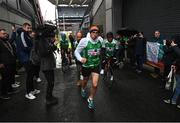 5 December 2023; Kevin Sinfield pictured starting his fifth ultra marathon at Croke Park, Dublin today, as part of his epic 7 in 7 in 7 challenge to raise awareness and funds to support those impacted by motor neurone disease (MND). Sinfield arrived in Dublin late on Monday having already completed marathons in Leeds, Cardiff, Birmingham and Edinburgh since Friday. He will continue on to Brighton tomorrow and finally complete his last ultramarathon in London on Thursday 7th December. Charlie Bird joined England Rugby League legend Sinfield OBE at a stage called the Extra Mile at UCD and onwards to the finish at the Aviva, where he was supported by several Irish rugby stars including Gordon Darcy, Keith Earls and Ian Madigan. Covering a distance of almost 44KM, Sinfield set off from Croke Park at 12 noon with his route taking him through parts of Phibsborough, Ashtown, the Phoenix Park, Inchicore, Crumin, Rathgar, UCD and he finished along with Charlie at the Aviva Stadium just before 4pm. A year ago, Sinfield and his team completed his third challenge when they ran from Edinburgh to Manchester, covering over 40 miles a day for seven days. This is the first time the England Rugby Union defensive coach has travelled to Ireland for one of his ultra marathons. Since 2020, Sinfield and his team have raised over £8 million (almost €9.2M) with three endurance events that have captured the public’s imagination having been inspired by Sinfield’s former Leeds Rhinos team mate Rob Burrow MBE. So far, this year’s 7 in 7 in 7 has raised over £414,806 (€485,000). You can donate at https://donate.giveasyoulive.com/fundraising/kevin-sinfield. Photo by David Fitzgerald/Sportsfile